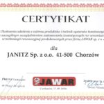 certyfikat jawar dla firmy janitz